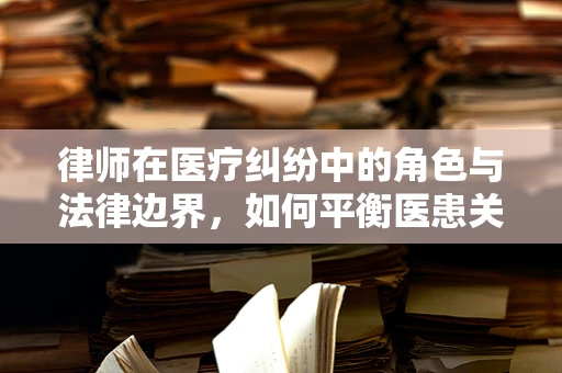 律师在医疗纠纷中的角色与法律边界，如何平衡医患关系？