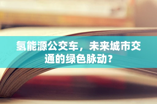 氢能源公交车，未来城市交通的绿色脉动？